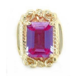 B1784 14K SLIDE WITH OCTAGON AMETHYST 
